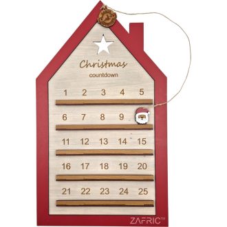 Christmas Countdown Calender - Wooden Santa House